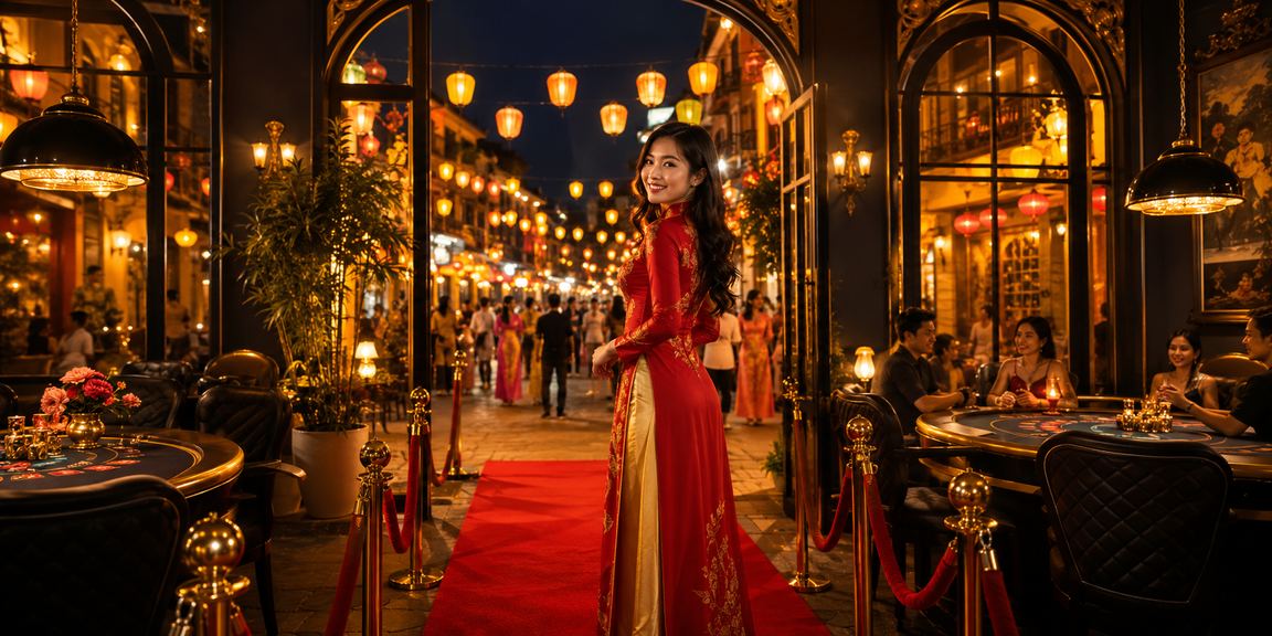 Cảnh trải nghiệm game bài casino cùng k64 tại Hội An